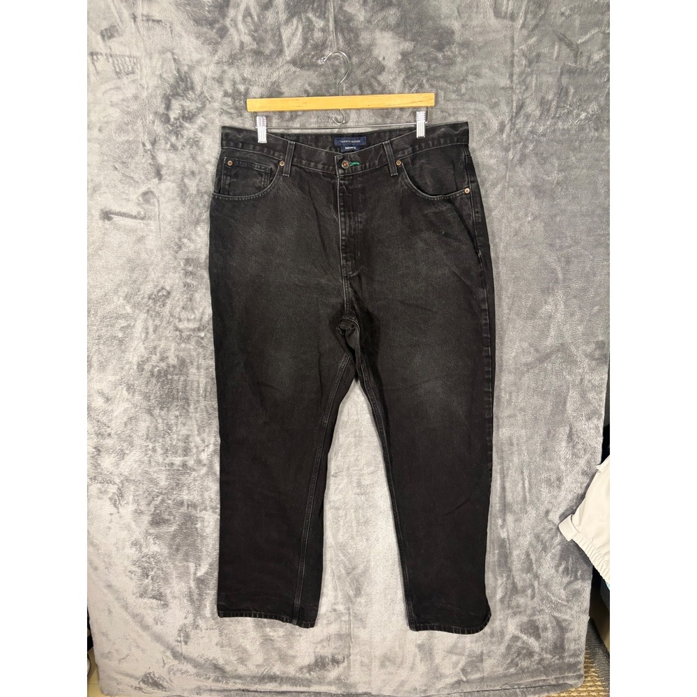Tommy Hilfiger Relaxed Fit Black Denim Jeans Mens 39x31.5 Vintage Wash